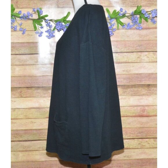 Pure Jill Ladies Black Pullover Crewneck Cotton Sweatshirt Size XL Pockets - Picture 4 of 8